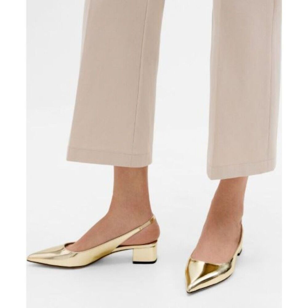 Theory Women's Slingback Pump in Metallic Leather Sz 38 NIB 320